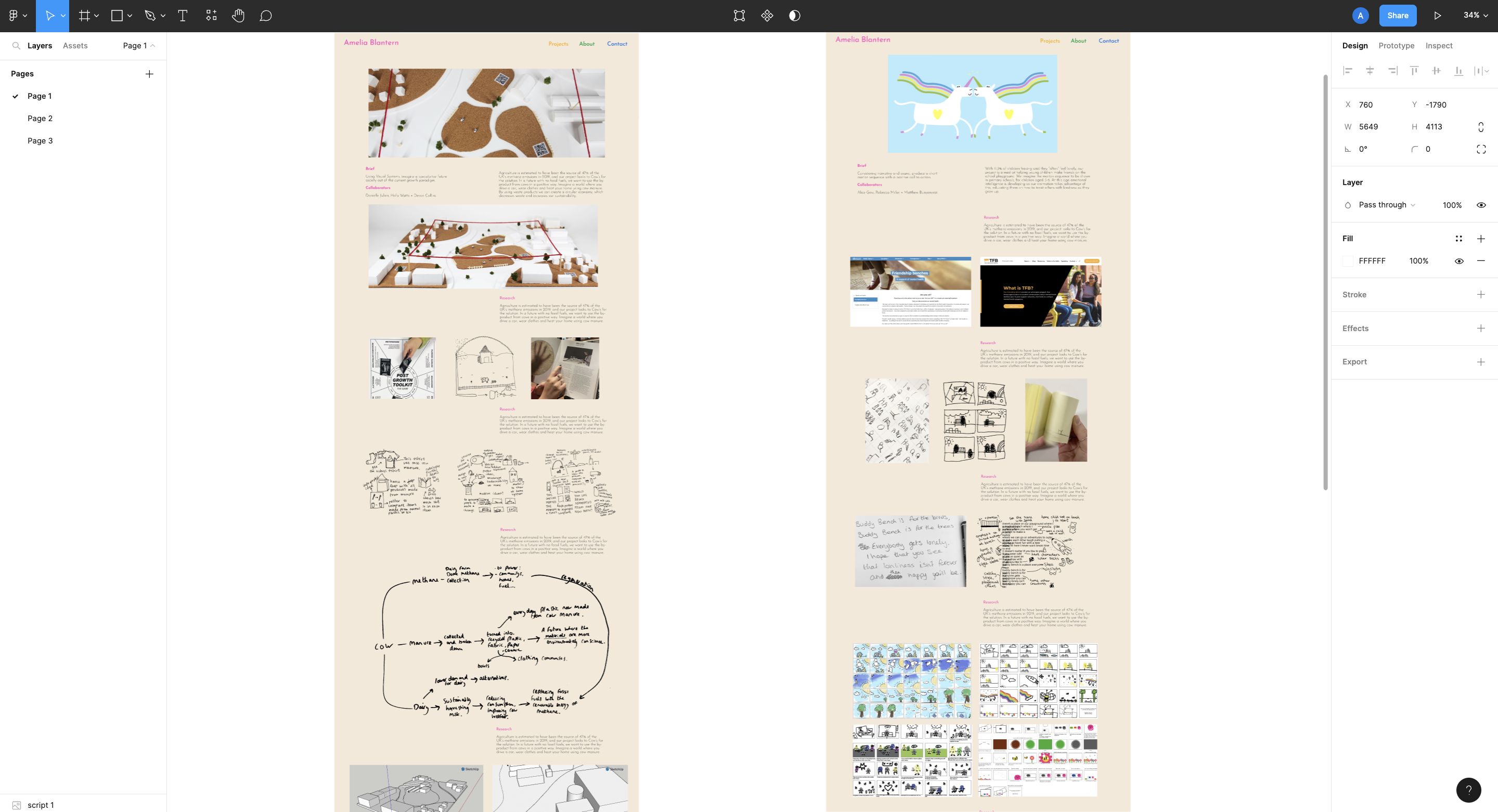 the layouts for my project pages with the content