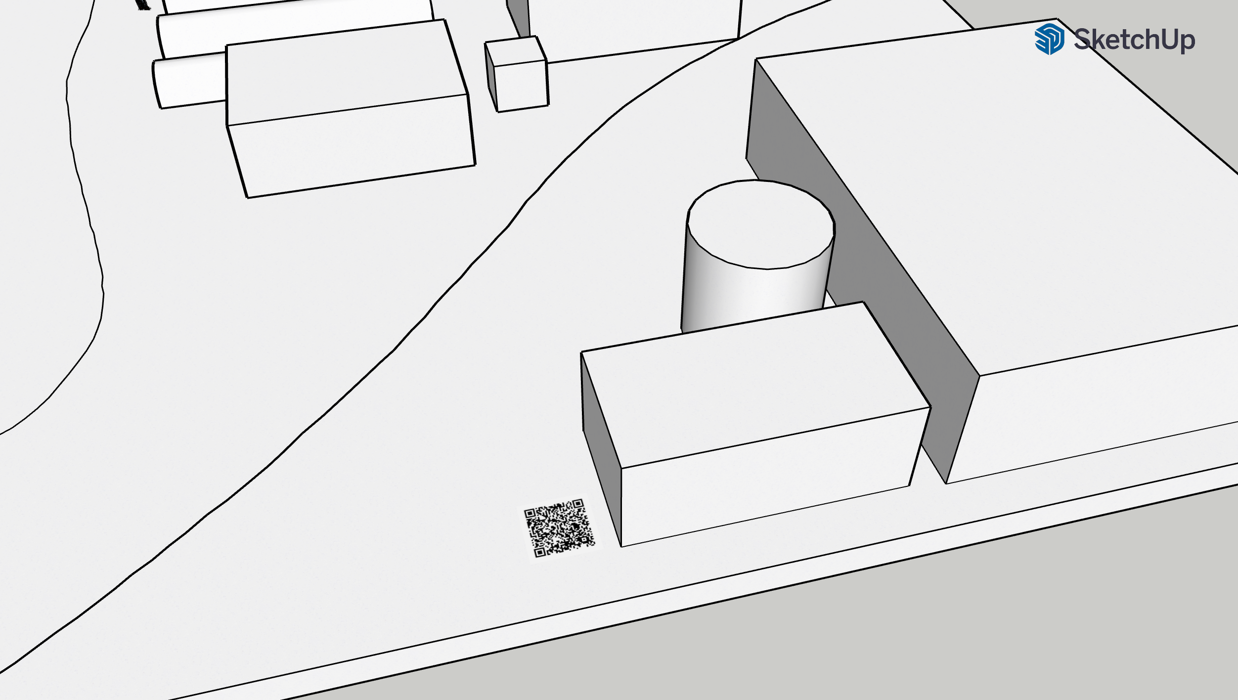 a greyscale model system diagram with QR codes